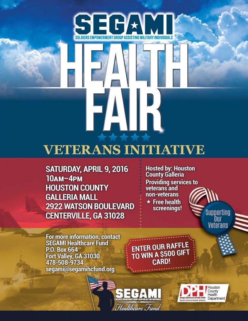 SEGAMI is hosting a health fair April 9th at the Houston County Galleria Mall.